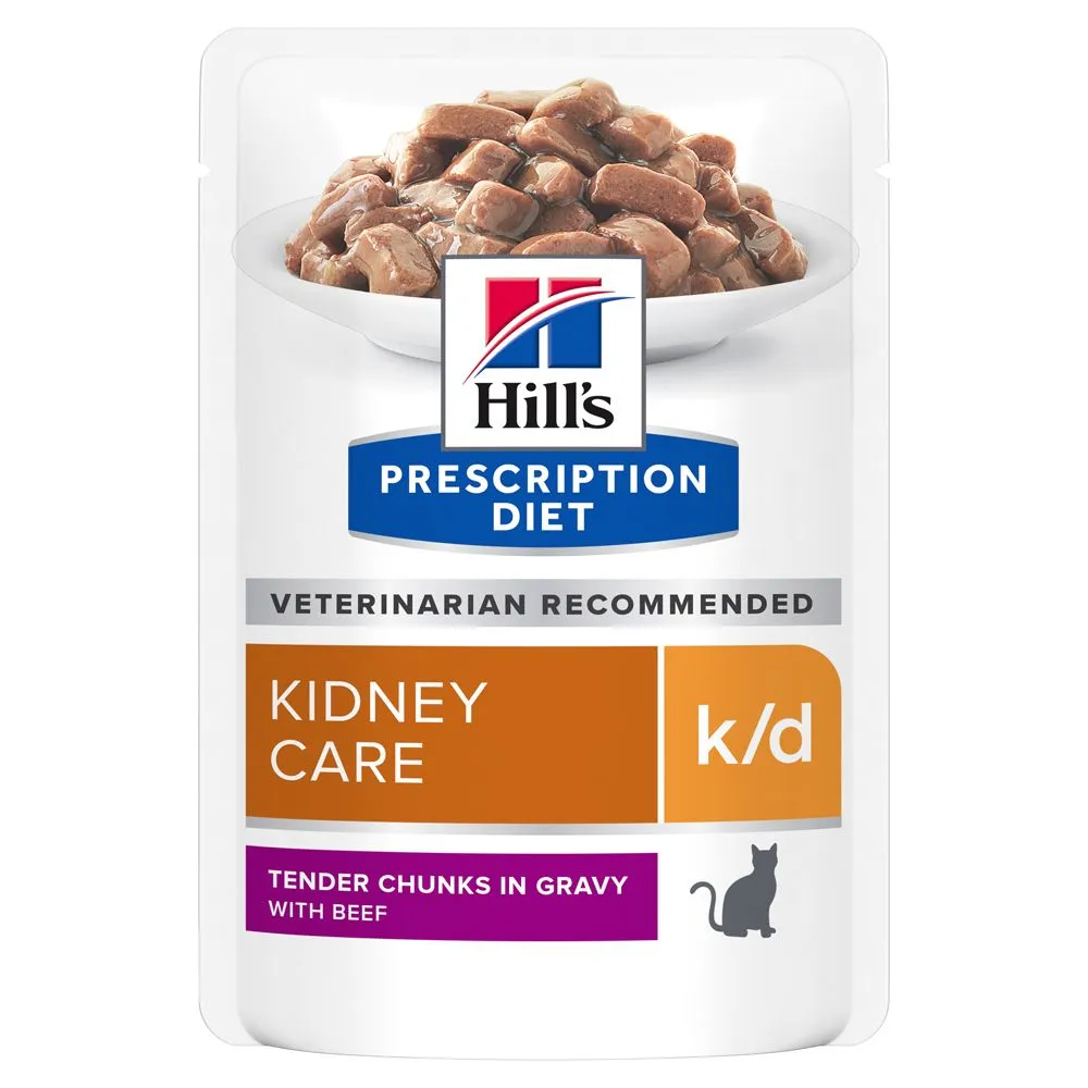 Hill's Hill’s Prescription Diet K/D – Kattenvoer Met Rund – Maaltijdzakjes 12x85g 3 Hill's Hill’s Prescription Diet K/D – Kattenvoer Met Rund – Maaltijdzakjes 12x85g